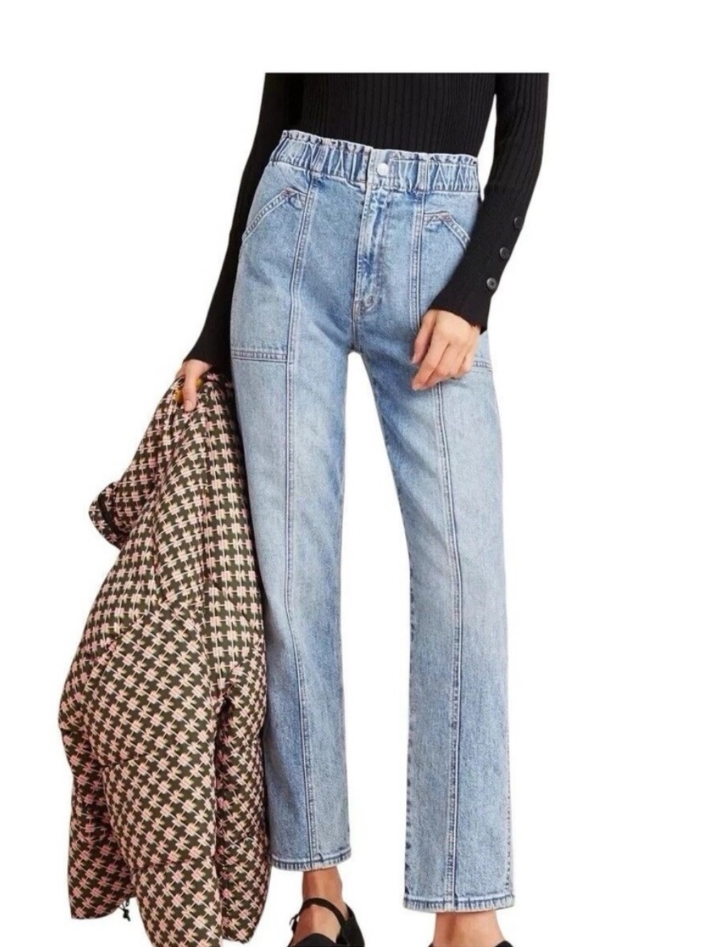 MOTHER The Springy Ankle Jeans 15 Minutes of Fame Size 24 Paperbag Waist